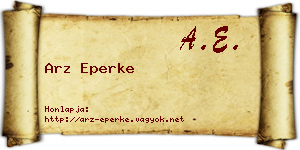 Arz Eperke névjegykártya